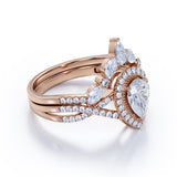 1.25 Carat Pear Cut Moissanite Infinity Bridal Set