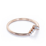 Minimalist V Shaped 0.10 TCW Pave Wedding Band