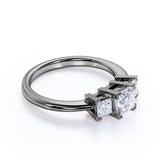 0.5 Ct Princess Cut Diamond Three Stone Engagement Ring
