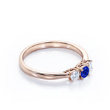 Trio 0.7 Ct Round Cut Lab Sapphire Engagement Ring