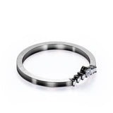 0.10 TCW 7-Stone Curved Prong Cluster Wedding Band