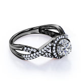 1.50 Carat Round Cut Moissanite Twisted Bridal Set