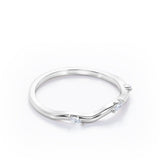 Trilogy - 0.05 TCW Marquise Cut - Curved Wedding Band