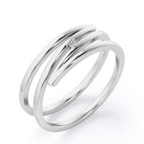 0.05 TCW Round Shape - Solitaire Spiral Stackable Ring