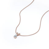 Certified - 0.5 Carat Pear Cut Moissanite - Elegant Pendant Necklace - 18K Rose Gold Plating Over Silver