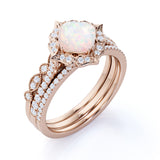1.50 Ct Cushion Cut Opal Vintage Trio Set