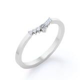 0.10 TCW 7-Stone Curved Prong Cluster Wedding Band