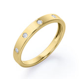 Flush Design 0.1 TCW Round Shape Stackable Ring