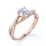 Certified 1.1 CT Round Lab Diamond - Infinity Engagement Ring