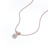 Certified Enchanting 1.5 Carat Oval Shaped Moissanite Pendant Necklace In 18K Rose Gold Plating Over Silver