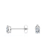 Certified 0.5 Carat Pear Cut Moissanite Minimalist Solitaire Stud Earrings In 18K Rose Gold Plating Over Silver
