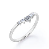 Five Stone 0.15 TCW Round Cut Curved Stackable Ring