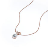 Certified Captivating 1.5 Carat Teardrop Moissanite Pendant Necklace In 18K Rose Gold Plating Over Silver