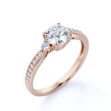 Certified 1.5 CT Round Lab Diamond 3 Stone Channel Set Engagement Ring