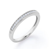 Pave 0.15 TCW Round Shape Milgrain Wedding Band