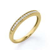 Pave 0.15 TCW Round Shape Milgrain Wedding Band