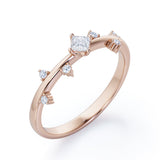 7-Stone 0.25 TCW Princess Cut Stackable Ring