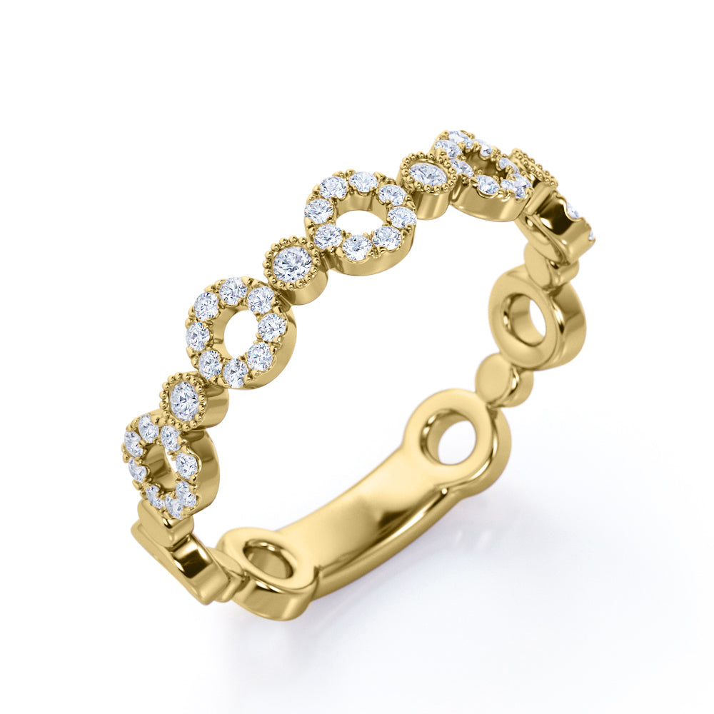 0.25 Carat Round Cut Pave Circle Wedding Band
