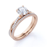 Infinity 1.5 Carat Round Cut Moissanite Multi-Stone Bridal Set