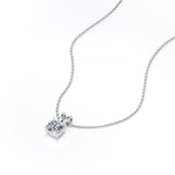 Certified - 2.5 Carat Cushion Cut Moissanite - Adorable Pendant Necklace - 18K Rose Gold Plating Over Silver