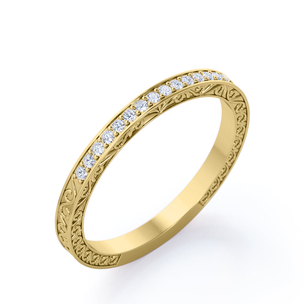 Vintage Art Deco 0.25 Carat Round Shape Wedding Band