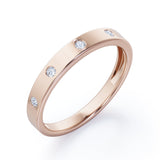 Flush Design 0.1 TCW Round Shape Stackable Ring