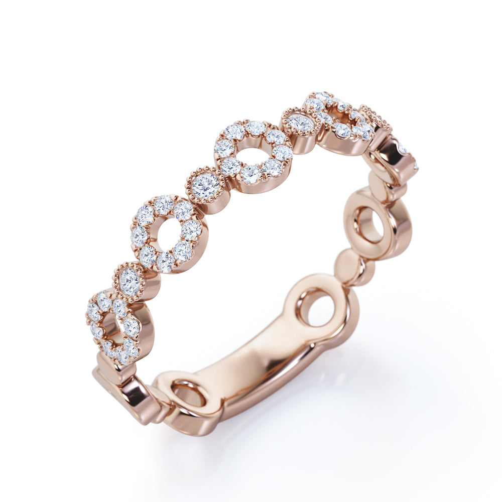0.25 Carat Round Cut Pave Circle Wedding Band