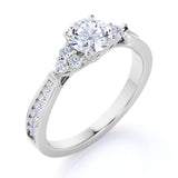 Cluster 1 Carat Round Moissanite Pave Engagement Ring