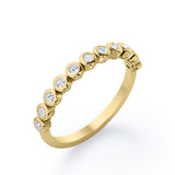Multi-Bezel Set 0.15 TCW Round Cut Stackable Ring