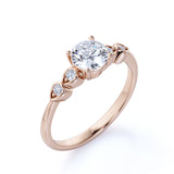 1.15 CT Round Shaped Certified Lab Grown Diamond Five Stone Engagement ring in White Gold