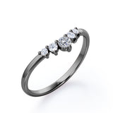 Five Stone 0.15 TCW Round Cut Curved Stackable Ring