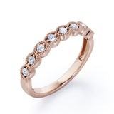 Art Deco 0.15 TCW Round Shaped Wedding Band