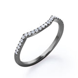 Pave Curved 0.15 TCW Round Half Eternity Wedding Band