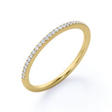Classic 0.25 Carat Round Cut Moissanite Pave Accented Wedding Band in 18K Rose Gold Plating over Silver