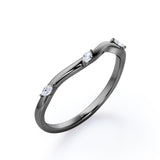 Trilogy - 0.05 TCW Marquise Cut - Curved Wedding Band