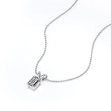 2 Carat Emerald Cut Cubic Zirconia Solitaire Pendant Necklace in 18K White Gold over Silver