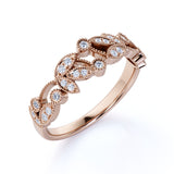 0.30 ct - Vintage Style - Milgrain - Stackable Ring