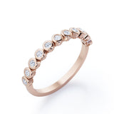 Multi-Bezel Set 0.15 TCW Round Cut Stackable Ring