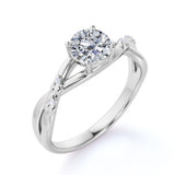 Certified 1.1 CT Round Lab Diamond - Infinity Engagement Ring