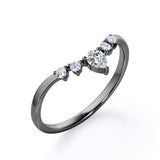 Five Stone 0.15 TCW Round Cut Curved Wedding Band