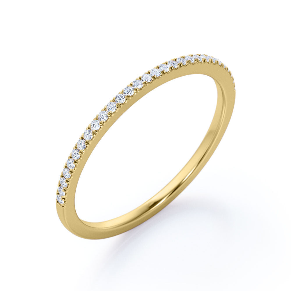 0.25 Carat Round Cut Half Pave Wedding Band