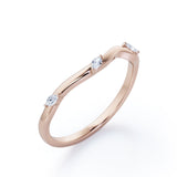 Trilogy - 0.05 TCW Marquise Cut - Curved Wedding Band