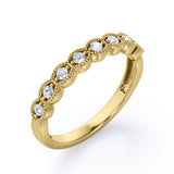 Art Deco 0.15 TCW Round Shaped Wedding Band