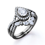 1.25 Carat Pear Cut Moissanite Infinity Bridal Set