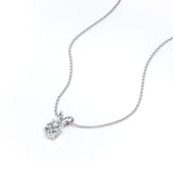 Certified - 2.5 Carat Oval Shape Moissanite - Classic Pendant Necklace - 18K White Gold Plating Over Silver