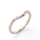 2-Prong Flush 0.10 TCW Curved Wedding Band