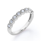 Art Deco 0.15 TCW Round Shaped Wedding Band