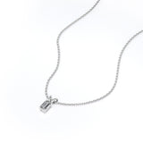 Dazzling 0.25 Carat Emerald Cut Certified Lab Diamond Pendant Necklace In 18K White Gold Plating Over Silver