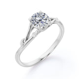 Certified 1 CT Round Lab Diamond Floral Shank Solitaire Engagement ring