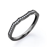 Milgrain Edged Curve 0.15 TCW Pave Wedding Band